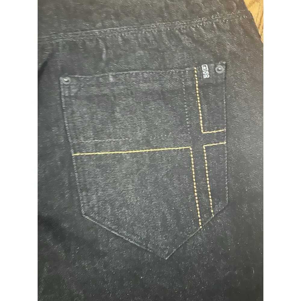 Rocawear Y2K Dark Denim Jeans Black Size 38 X 32 106830 Baggy Wide Leg Pants